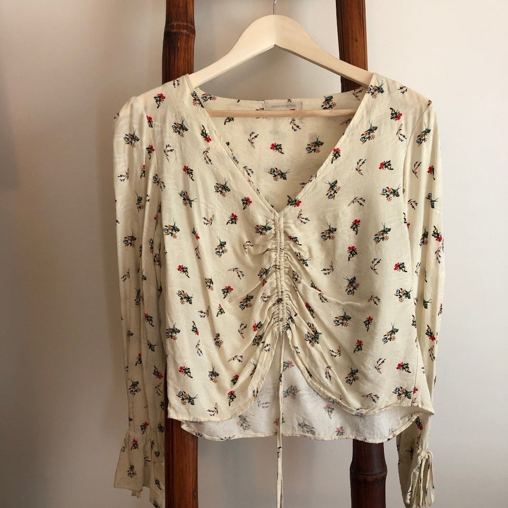 Urban Outfitters Long Sleeve Floral Print Crop Top